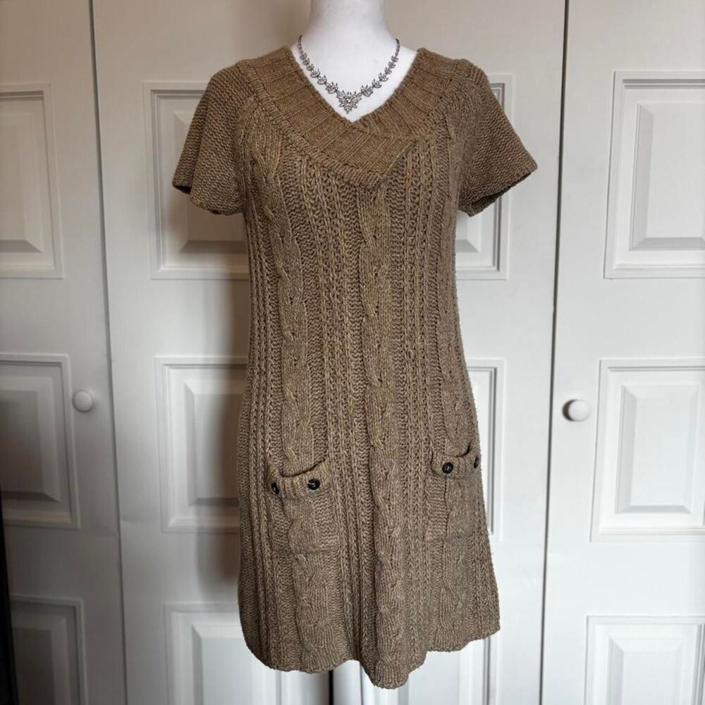 DOKK Cable Knit Sweater Dress | Camel‎ | Size M/L